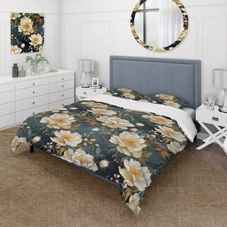 Designart "Tranquil Zen Oasis I" Green Floral Bedding Set With Shams ...